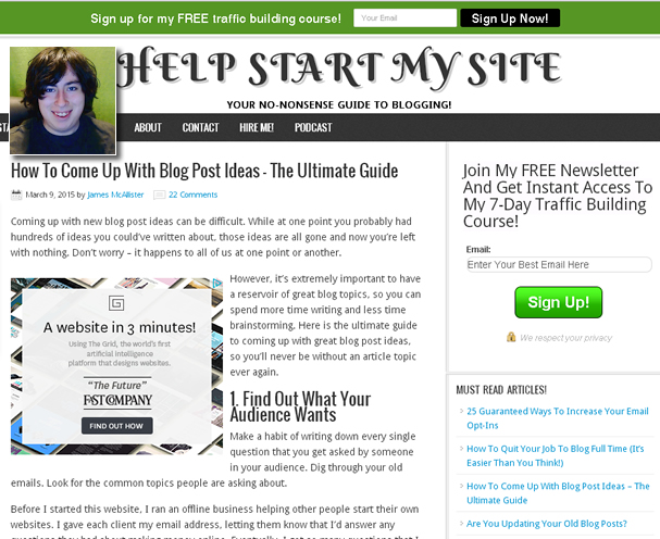 How to start a successful blog with james