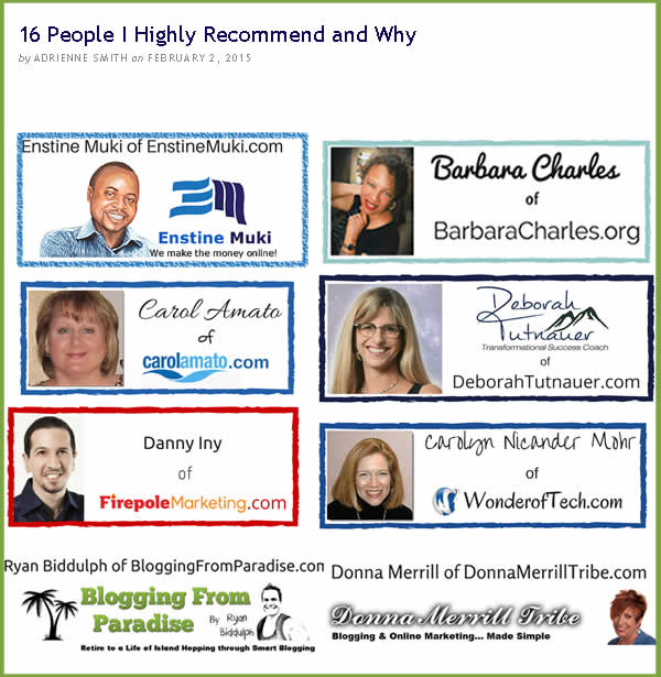 16 bloggers recommended