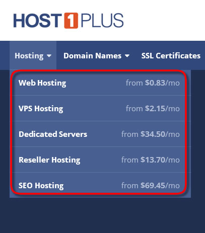 host1plus services