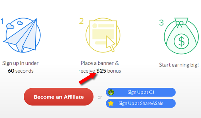 affiliate earn 25 dollars