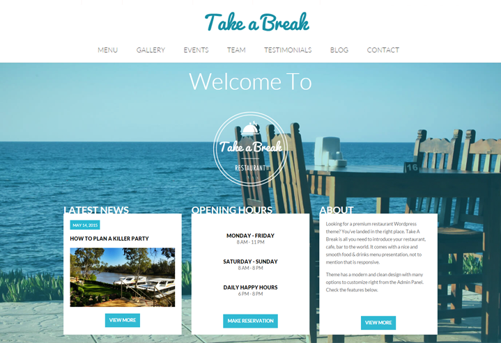 One Page WordPress Theme