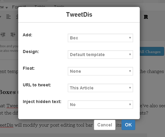 tweetdis popup