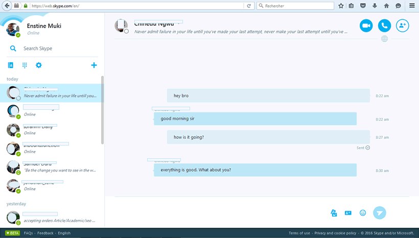 skype web extension