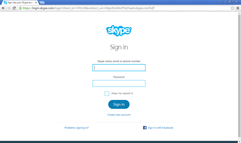 skype web version