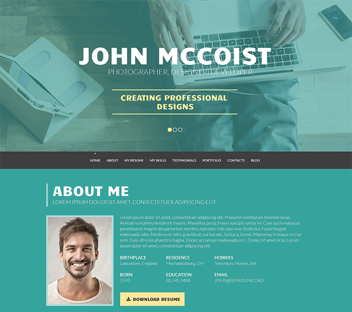 Persuasive Web Portfolio WordPress Theme