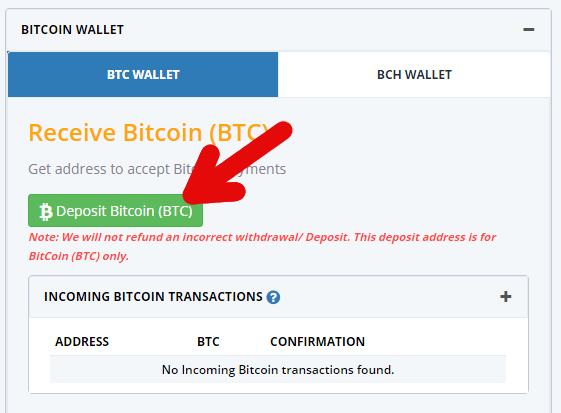 accepting bitcoin in bitconnect