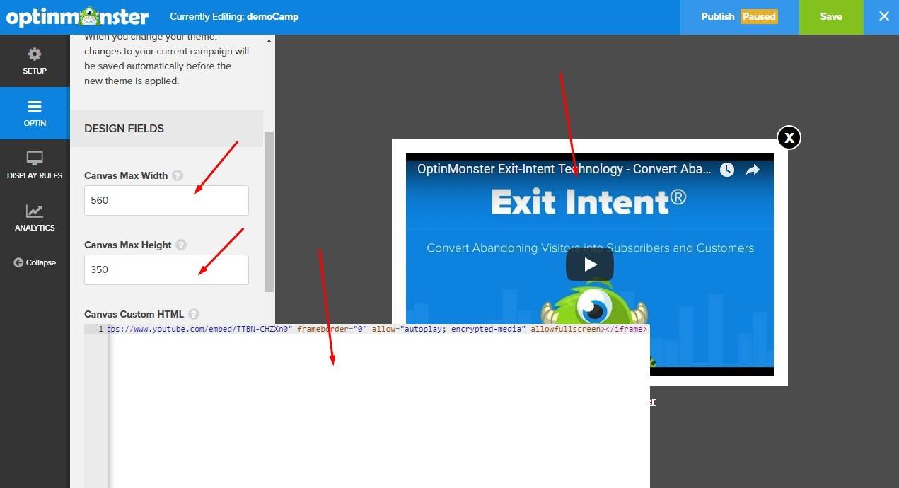 exit intent popup