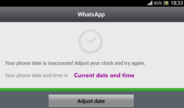 WhatsApp phone date is inaccurate ~ EXACT STEPS to fix this error