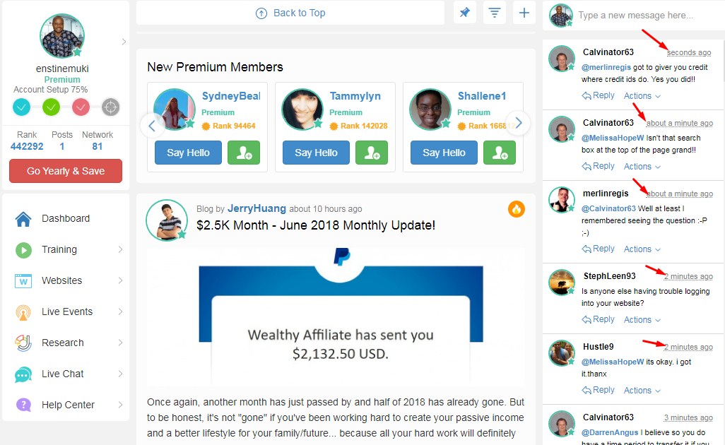 wealthy affiliate manage community