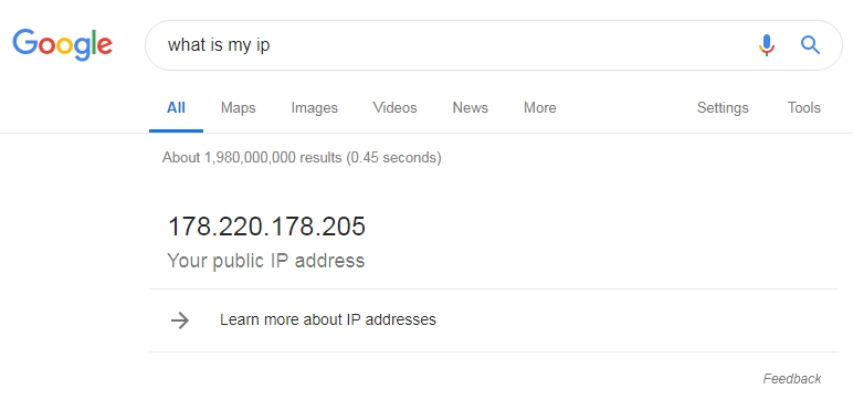 how to check your ip address