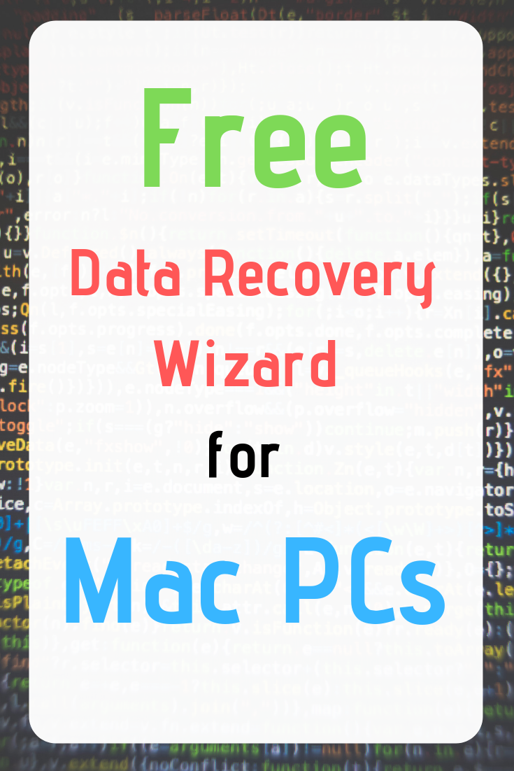 Free Data Recovery Wizard for Mac PCs. Recover lost or damaged files. Over 200 file types supported. Recover from connected devices. Recover from partitioned disk. Recover data destroyed by viruses