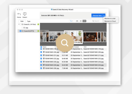 easeUS file recovery software for mac users
