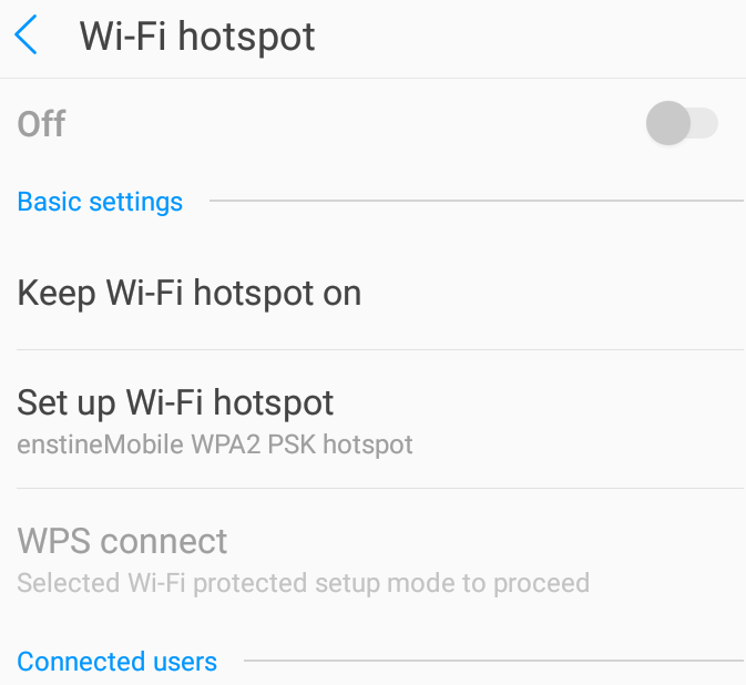 wifi hotspot greyed