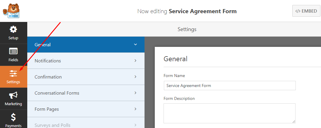 form signature menu