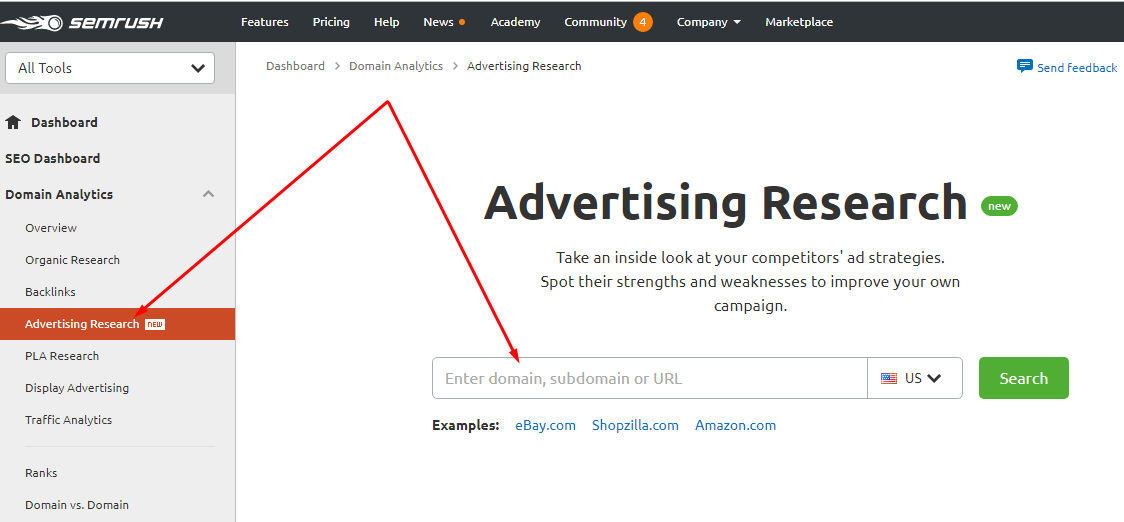 semrush advertising research