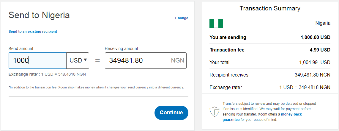 sending PayPal money to Nigeria