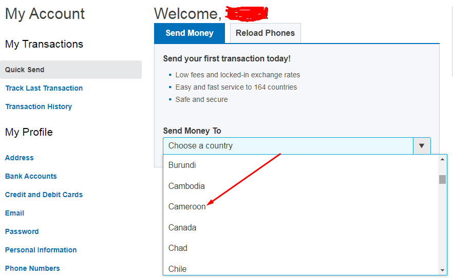 Xoom money transfer