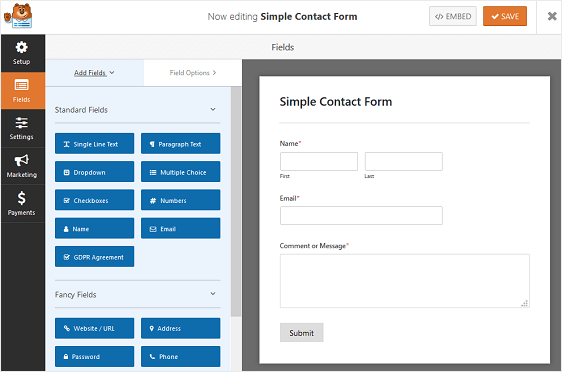 Simple-Contact-Form wpforms