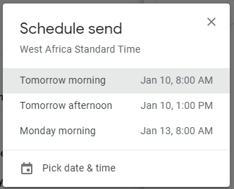 gmail message scheduler