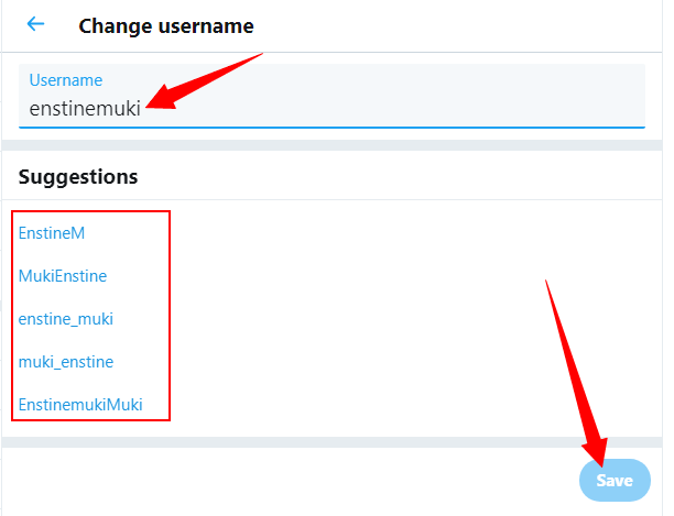 change twitter username