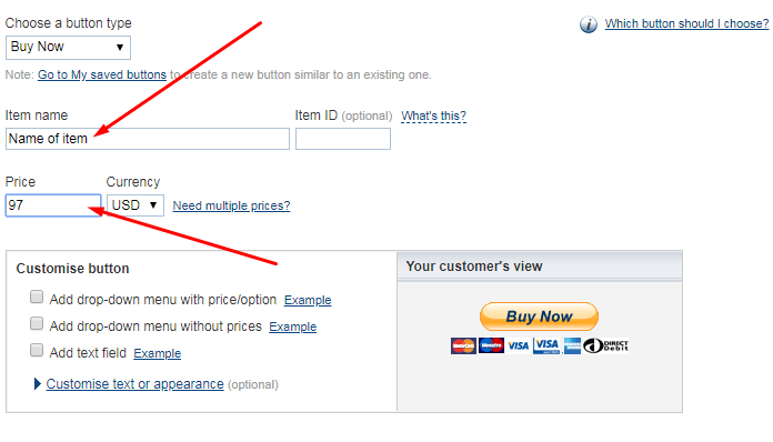 Paypal Buy now button