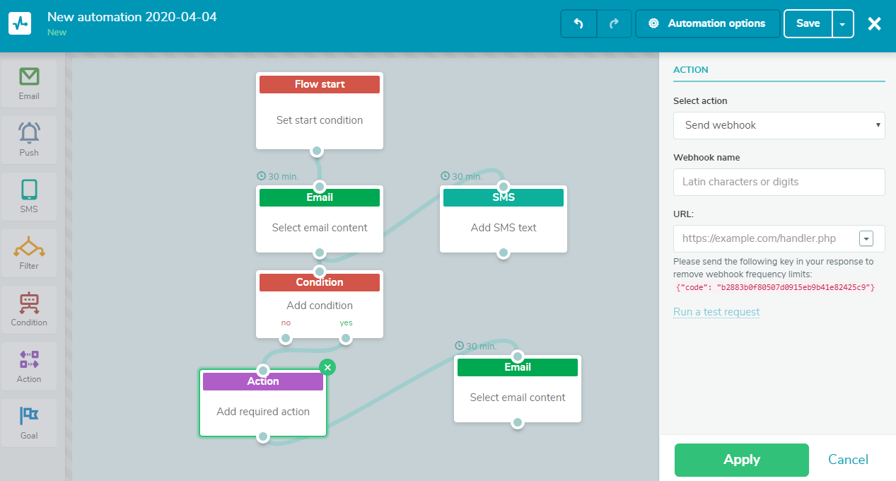 sendpulse automation feature