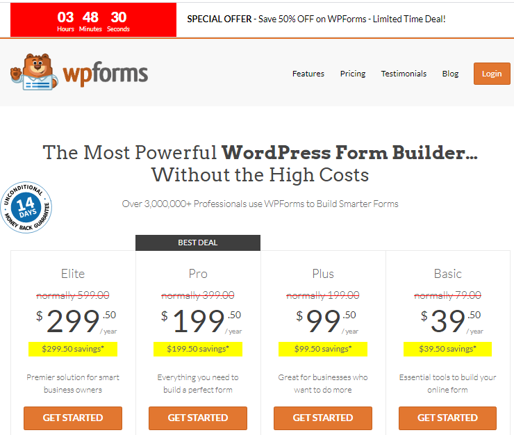 wpforms promotion