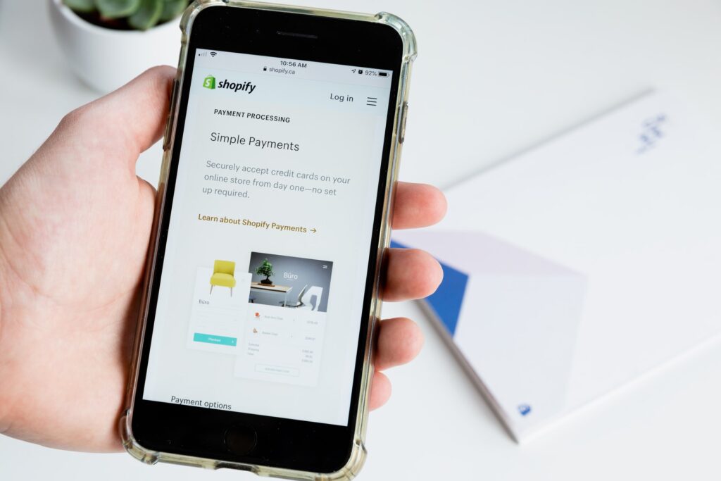 Shopify payments on phone