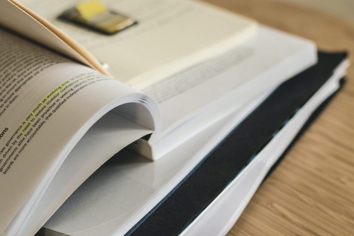 Books on table