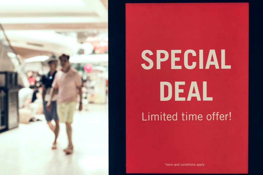 Special deal sign