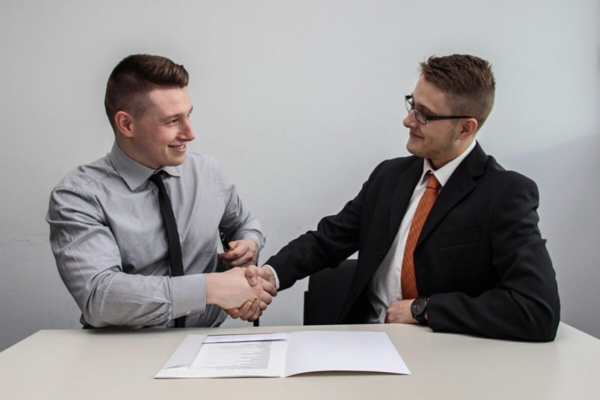 Two men shaking hands