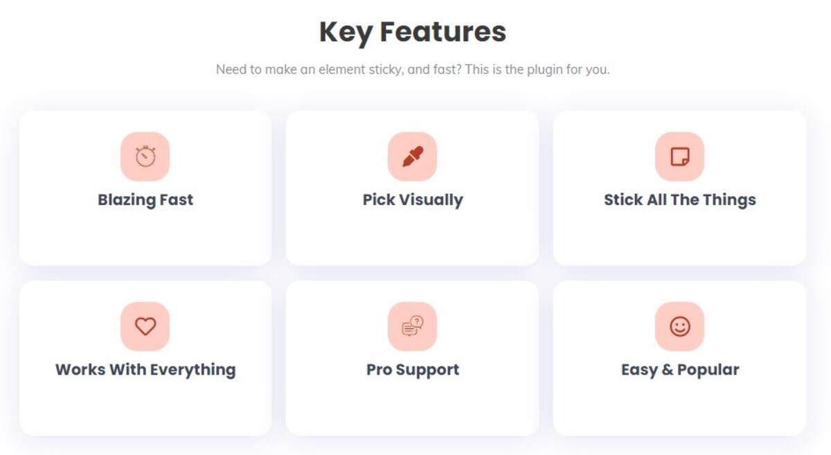 WP Sticky features