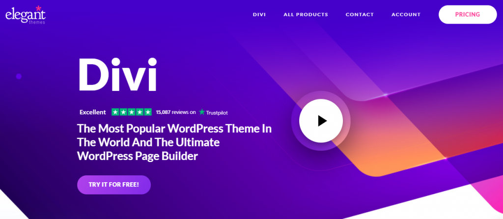 Elegant Themes Divi theme page