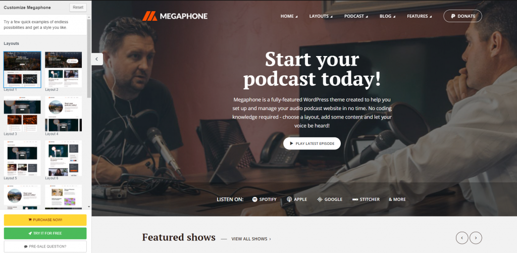 Megaphone homepage