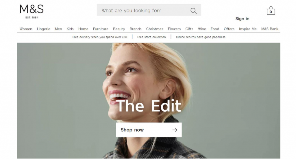 Marks and Spencer website