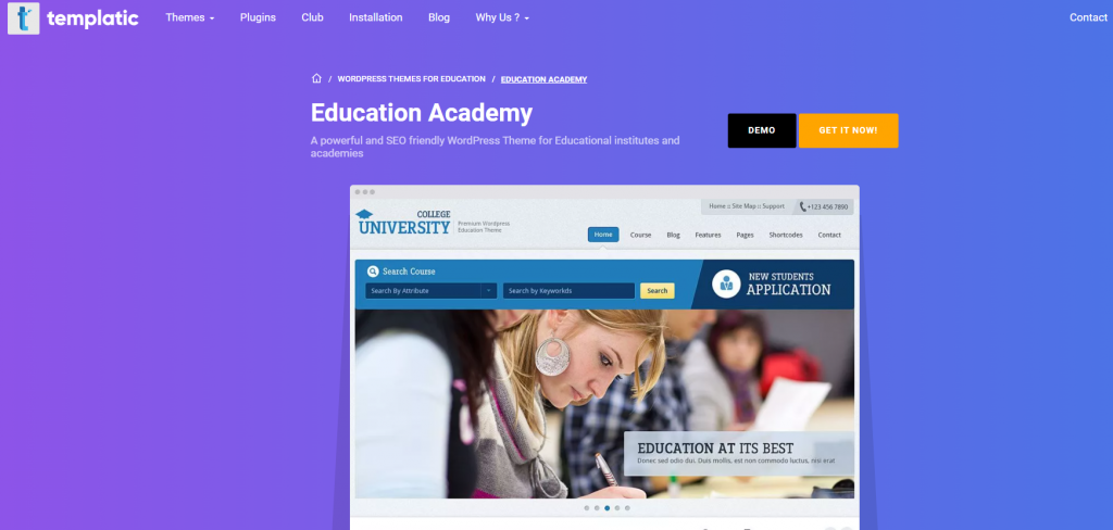 Education Academy homepage