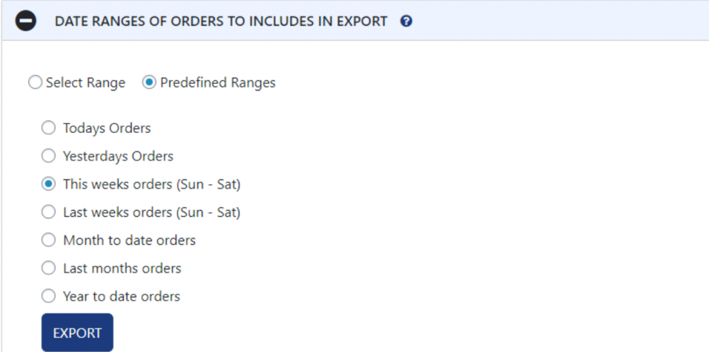 Export WooCommerce date ranges