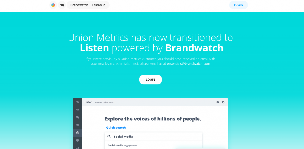 Union Metrics homepage