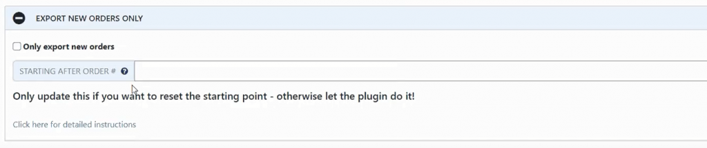 WooCommerce export new orders only