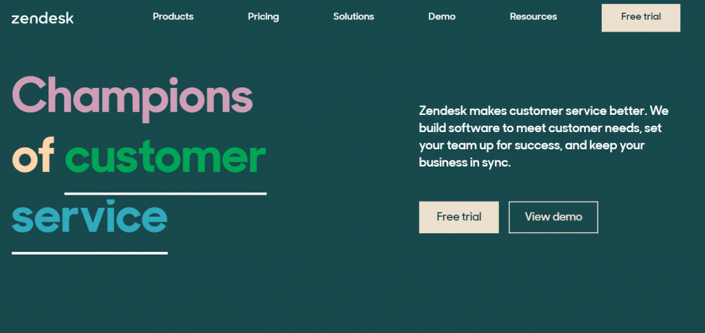 Zendesk Chat homepage