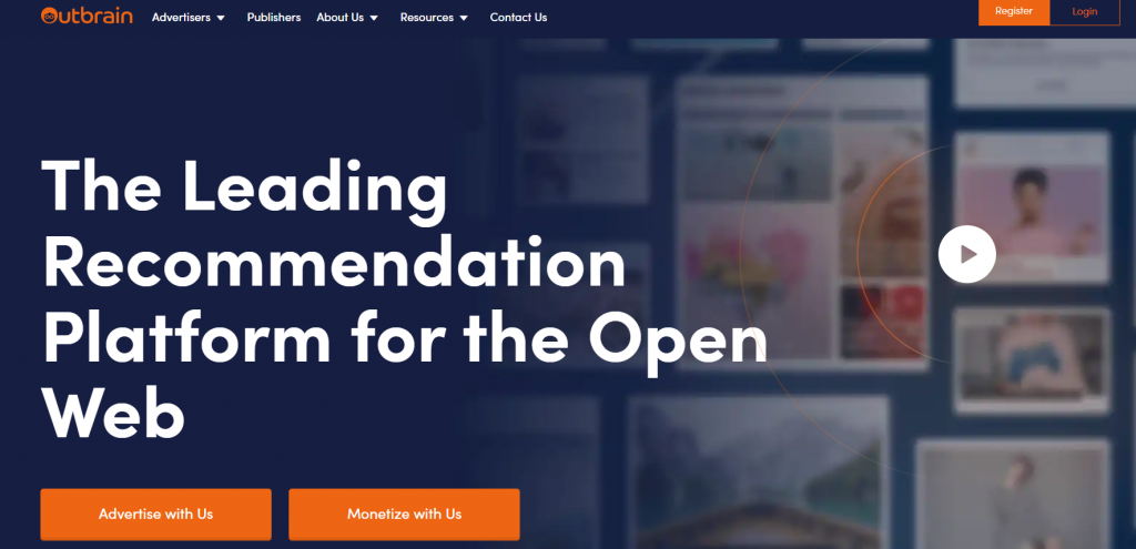 Outbrain homepage