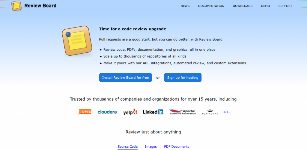 Review Board homepage