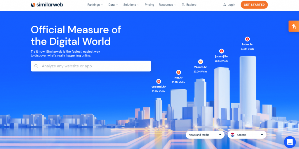 SimilarWeb homepage