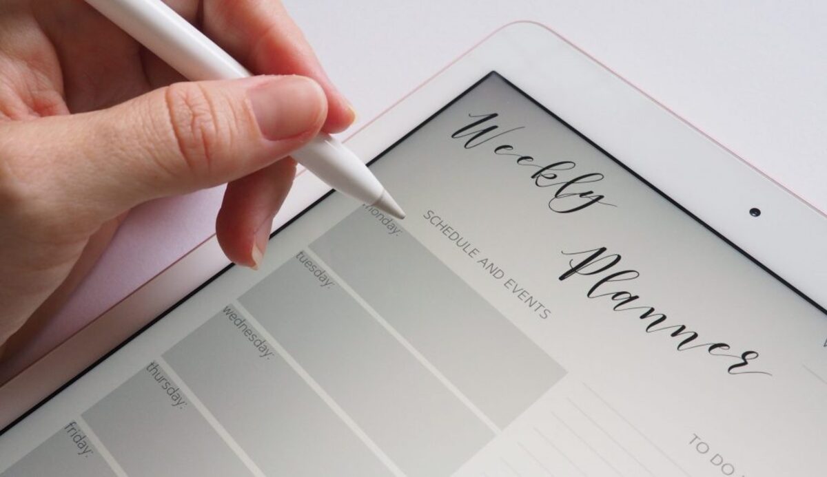 Person holding white stylus