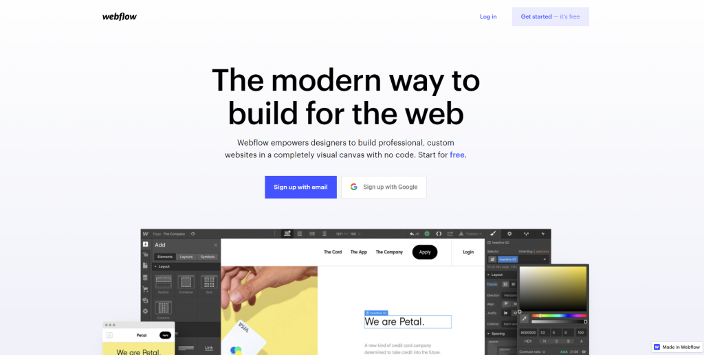 Webflow homepage