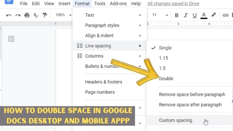 How to Double Space in Google Docs Desktop and Mobile Appp