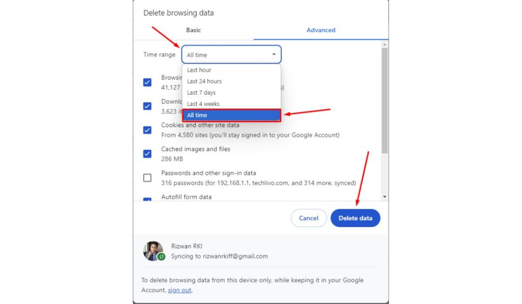 Clear Browser Cache and Cookies