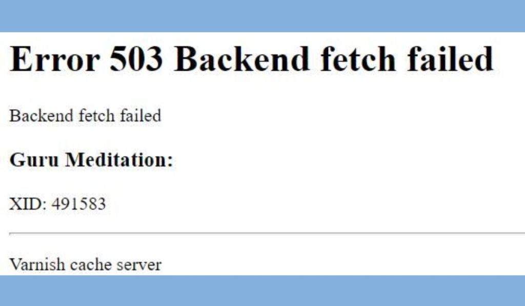 Common Causes of Error 503 Backend Fetch Failed