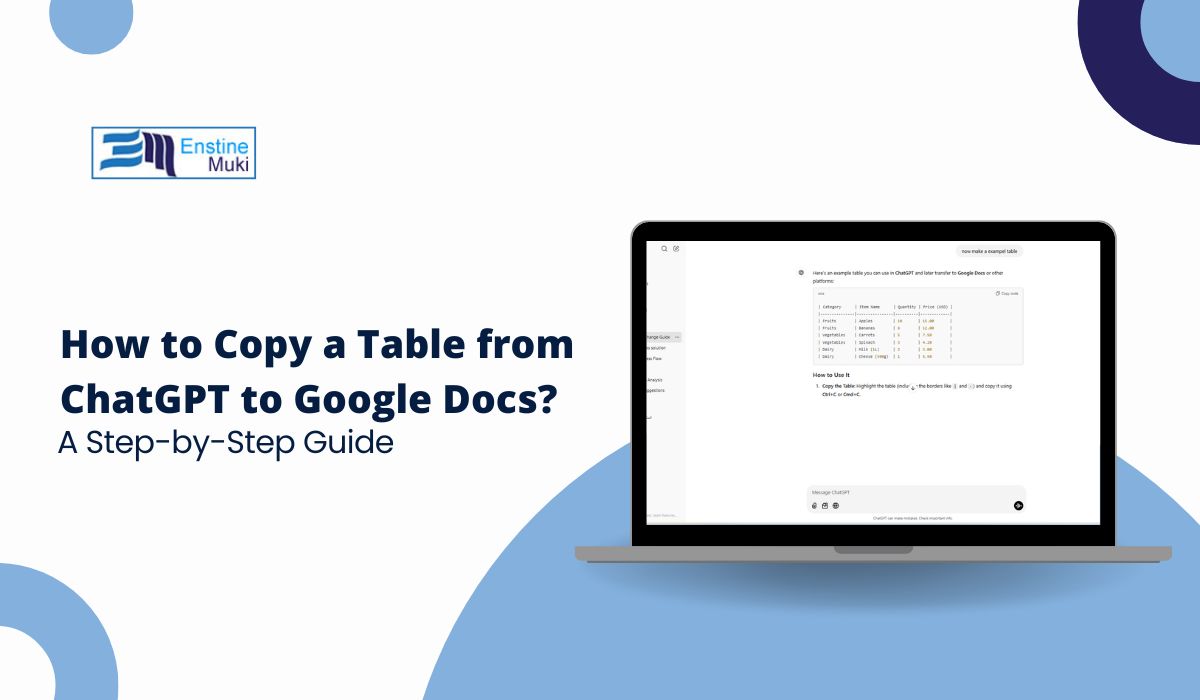 How to Copy a Table from ChatGPT to Google Docs?