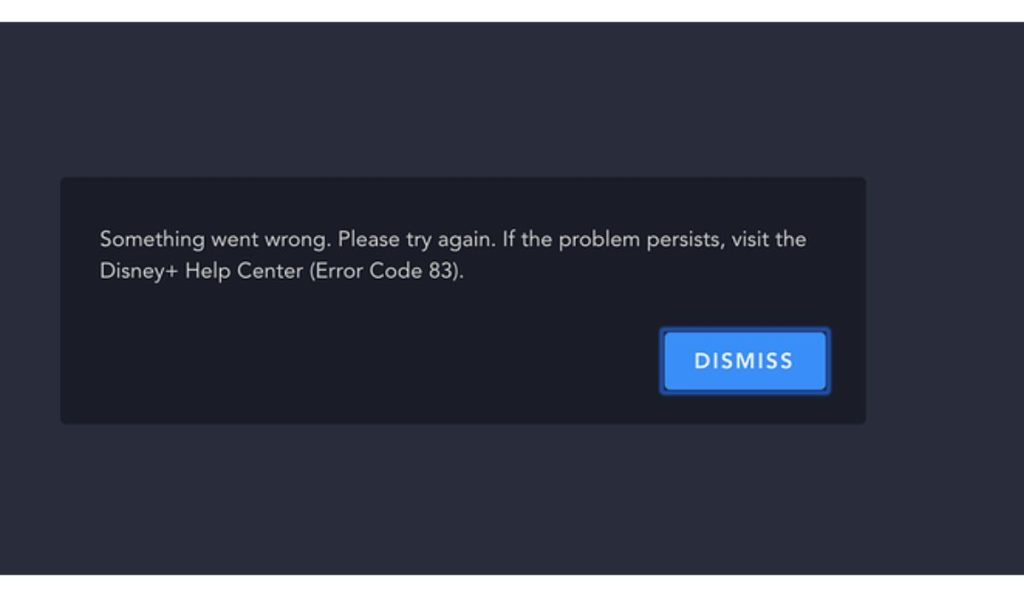 What is Disney Plus Error Code 83?